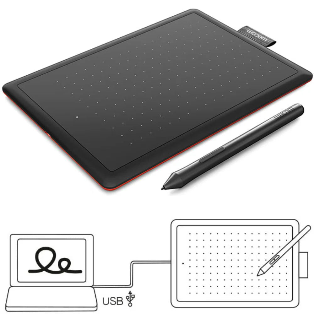 Wacom CTL-472/K0-CX Small Graphic Tablet (Red and Black)