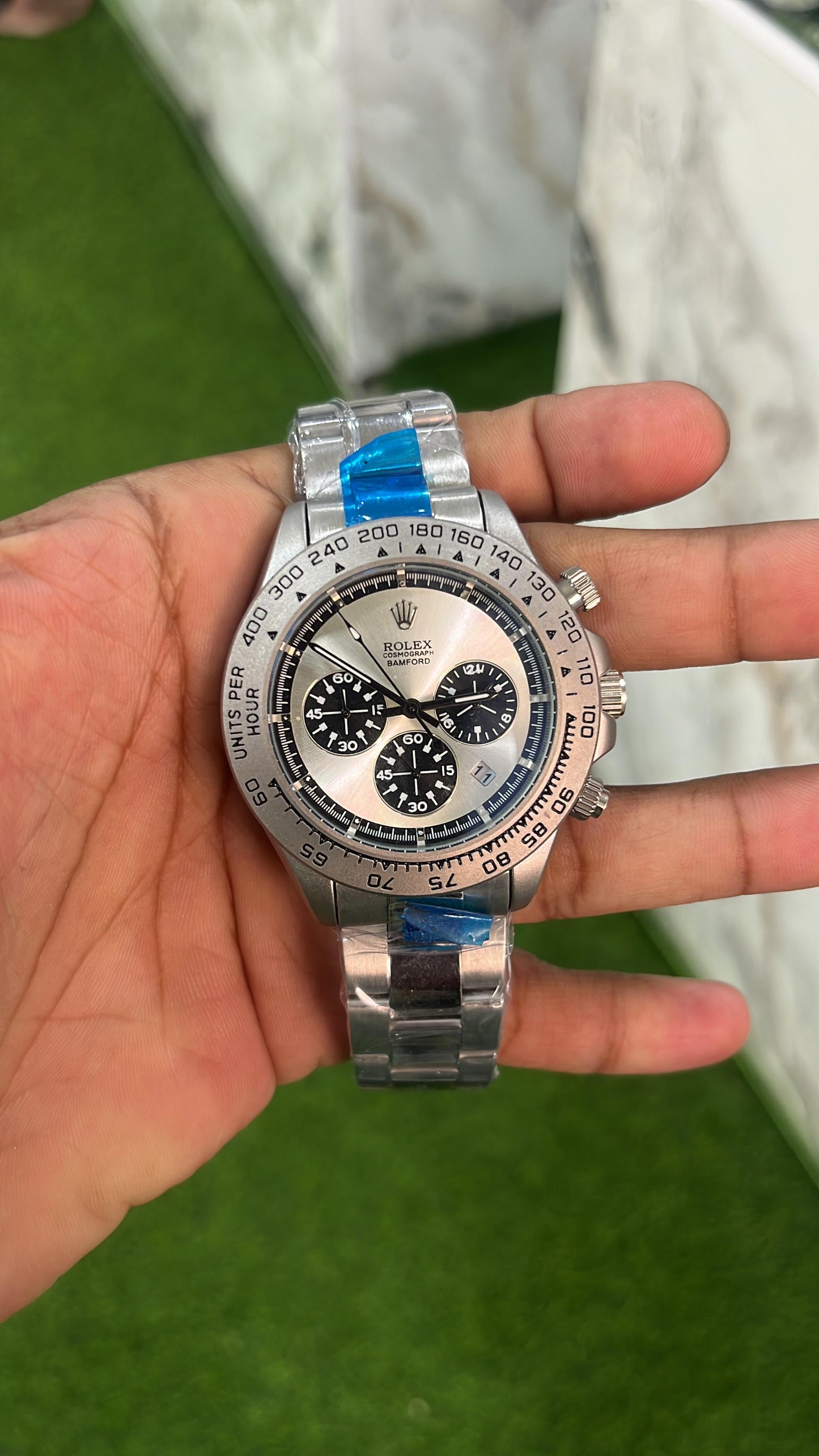 (Brand Inspired) Rolex Bamford - Silver Chain