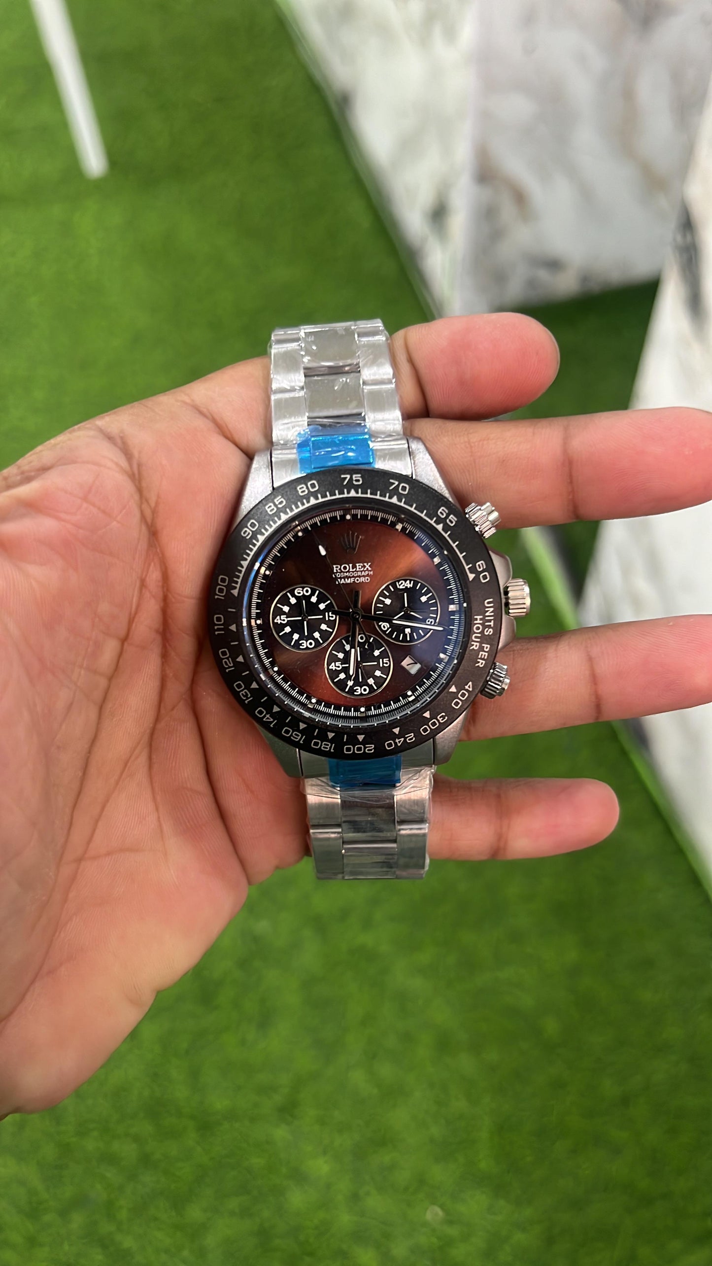 (Brand Inspired) Rolex Bamford - Silver Chain