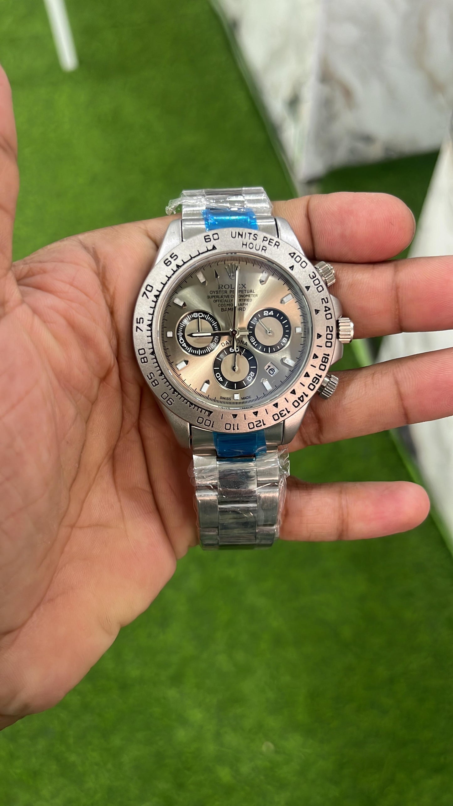 (Brand Inspired) Rolex Bamford - Silver Chain