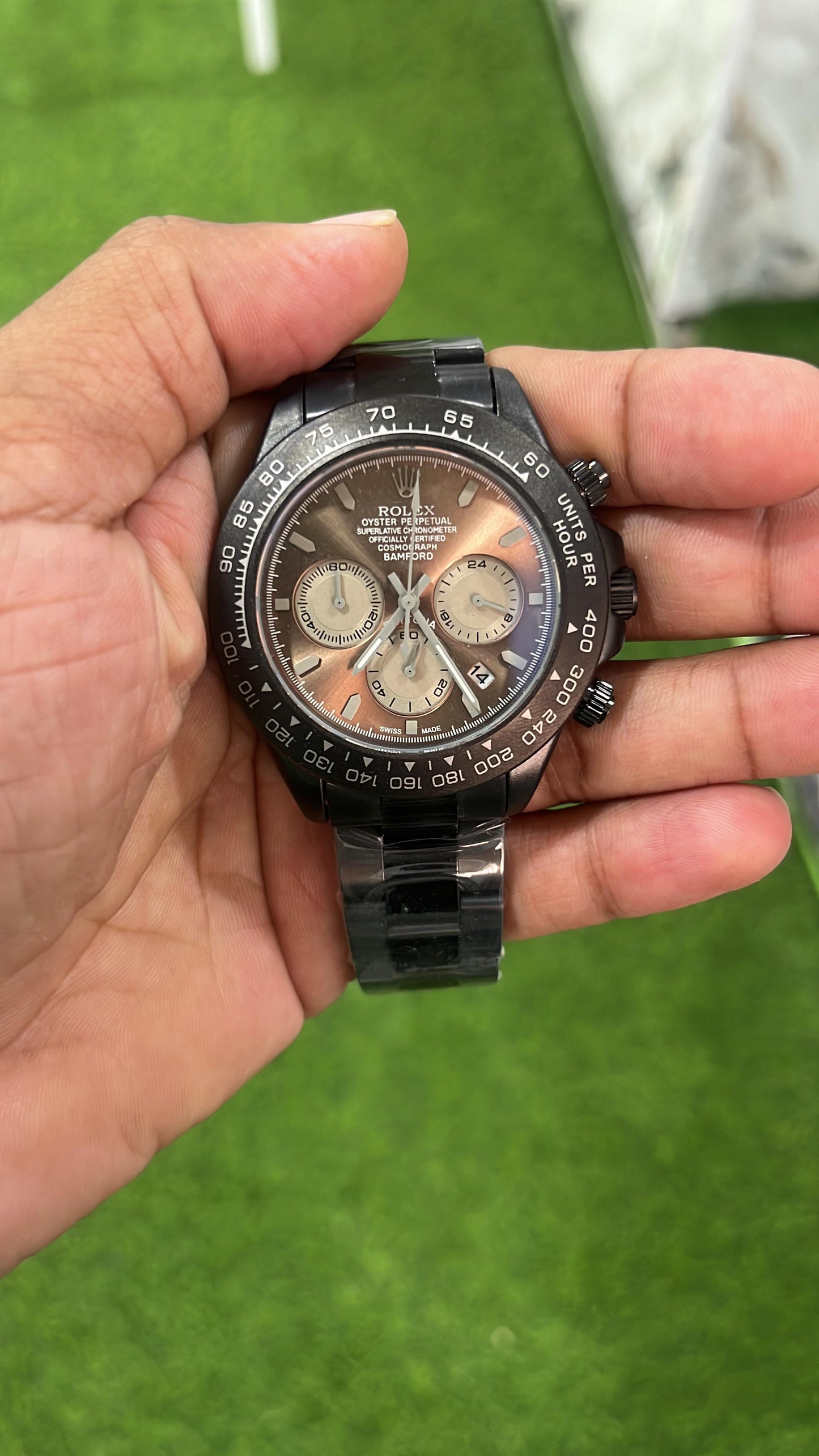 (Brand Inspired) Rolex Bamford - Black Chain