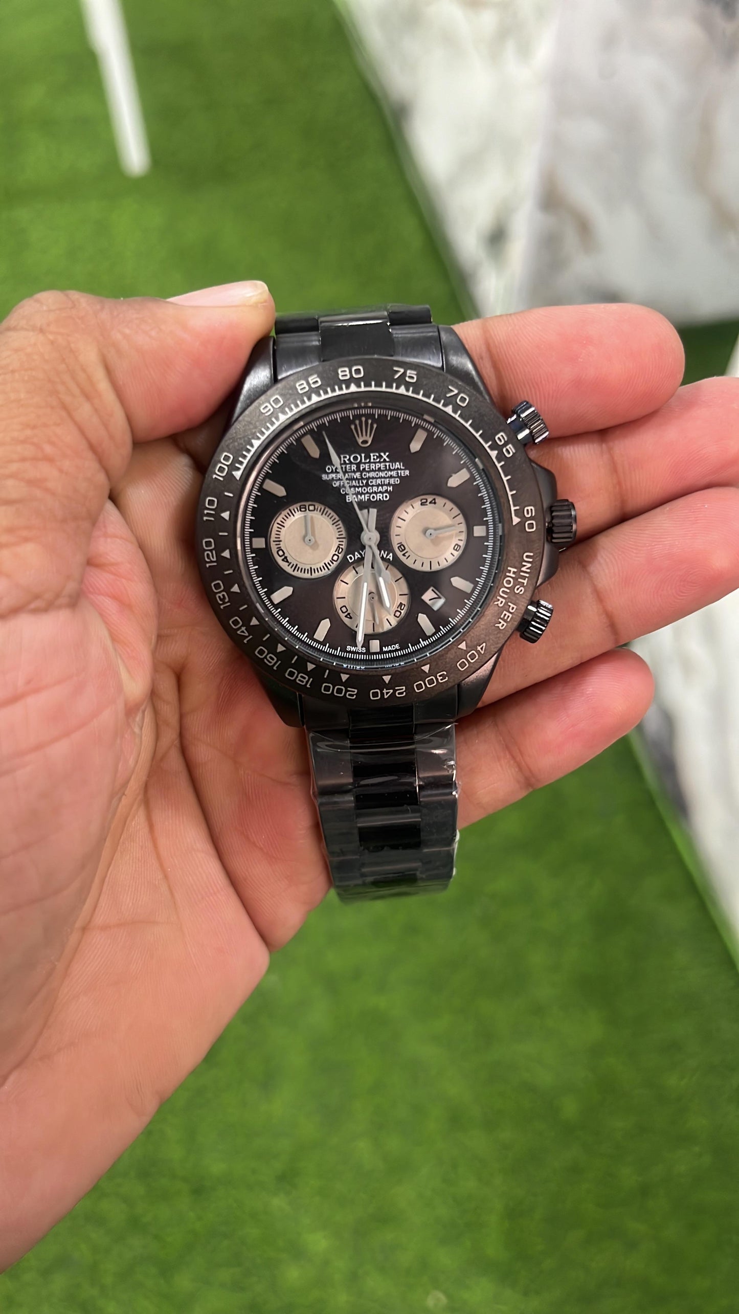 (Brand Inspired) Rolex Bamford - Black Chain