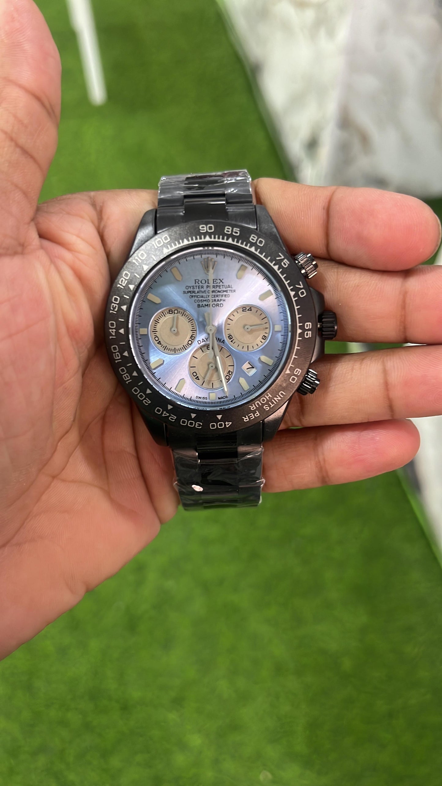 (Brand Inspired) Rolex Bamford - Black Chain