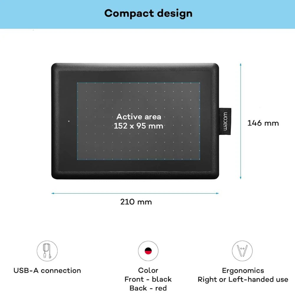 Wacom CTL-472/K0-CX Small Graphic Tablet (Red and Black)