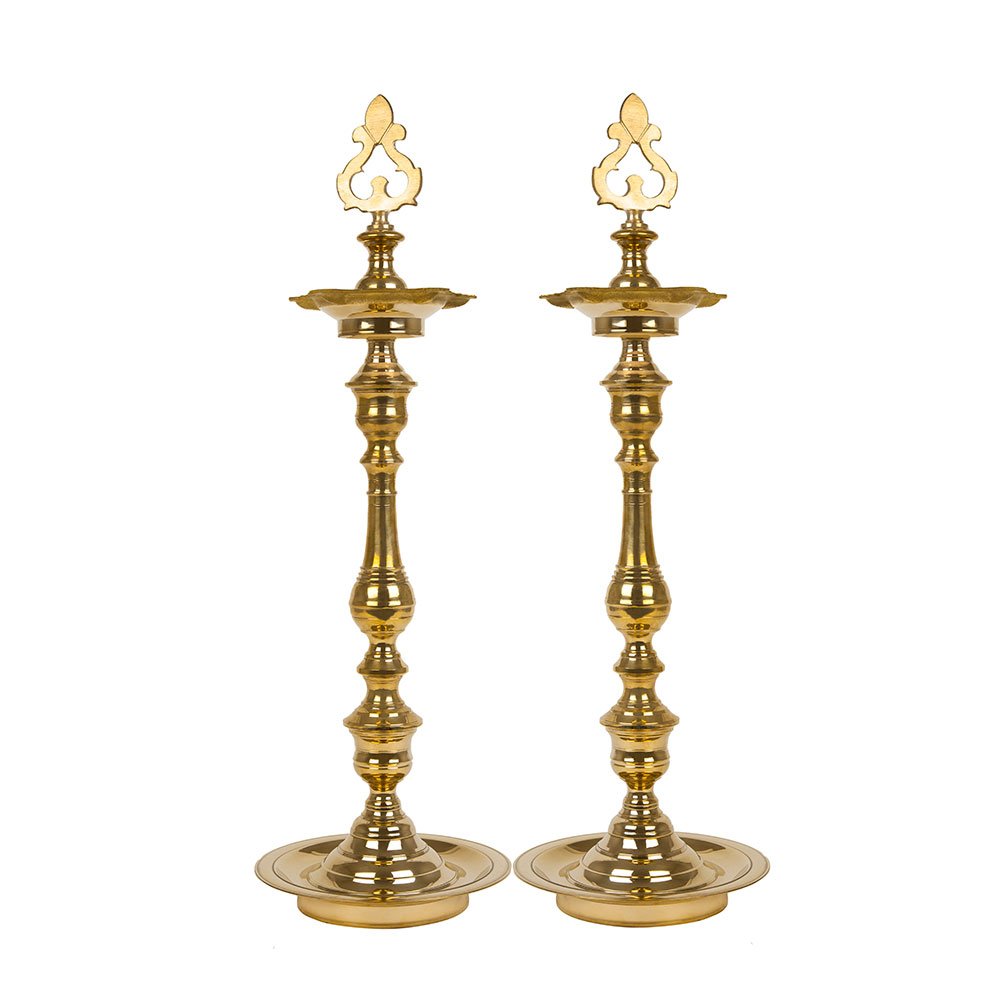 Normal Kuthu Vilakku - Brass Oil Lamp 2 Pcs (1.6 KG/Pc)