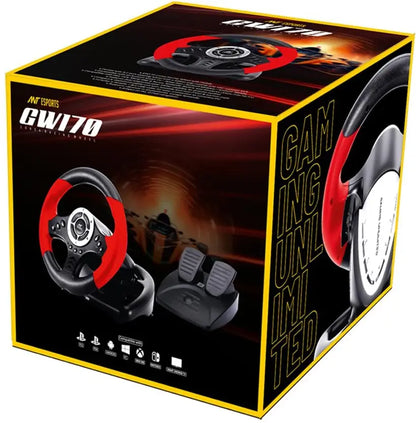 Ant Esports Corsa Racing Wheel with Pedal GW170  (Red & Black, For PC)